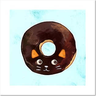 Chocolate Cat Donut Posters and Art